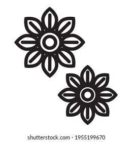 Flower Icon in trendy flat style isolated on grey background.