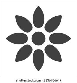 Icono de flor. Icono de flor en un estilo plano de moda aislado en el fondo blanco.