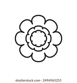 Flower Icon in trendy flat style isolated on white background. Spring symbol for your website design, logo, app, UI. Outline Vector illustration.
