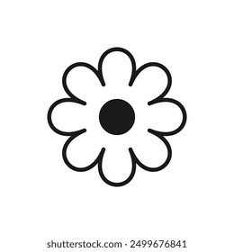 Flower Icon in trendy flat style isolated on white background. Spring symbol for your website design, logo, app, UI. Outline Vector illustration.
