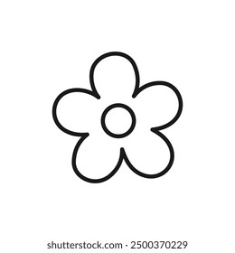 Flower Icon in trendy flat style isolated on white background. Spring symbol for your website design, logo, app, UI. Outline Vector illustration.