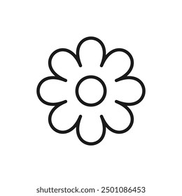 Flower Icon in trendy flat style isolated on white background. Spring symbol for your website design, logo, app, UI. Outline Vector illustration.
