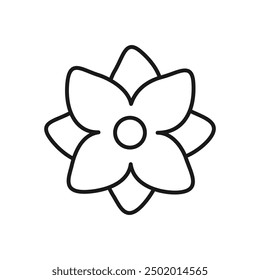 Flower Icon in trendy flat style isolated on white background. Spring symbol for your website design, logo, app, UI. Outline Vector illustration.