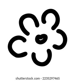 Icono de flor. Ilustración portadora de silueta de moda de flor para sitios web y aplicaciones móviles. Dibujo botánico del contorno del logo. Estilo de garabato delgado.