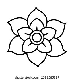 Flower icon vector art, Flower line art vector