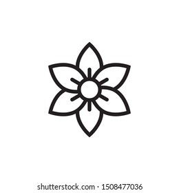 Flower icon vector. Beautiful nature flower logo illustration. Simple design on white background.