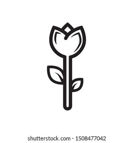 Flower icon vector. Beautiful nature flower logo illustration. Simple design on white background.