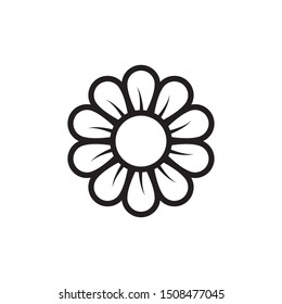 Flower icon vector. Beautiful nature flower logo illustration. Simple design on white background.