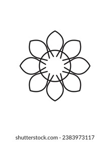 Blumensymbol, Vektorsymbol der besten Linie.