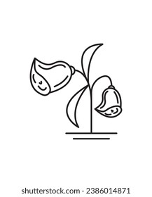 flower icon, vector best line icon.