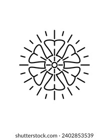 flower icon, vector best line icon.