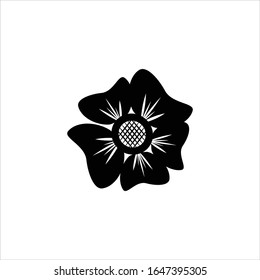 vector de icono de flor. ilustración de flores negras.