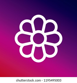 Flower icon vector creative design purple and pink gradient background