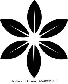 Vector floral decorativo, pétalos, flor, estilo plano mínimo botánico, monocromo y colorido símbolo gráfico para la Naturaleza, jardín y diseño de primavera