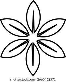 Flower Icon Vector, Decorative Floral Silhouettes, Petals, Blossom, Botanical Minimal line Style, Monochrome and Colorful Graphic symbol for Nature, Garden and Spring Design