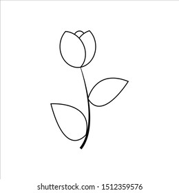flower icon vector design, flower outline design. vector flower.