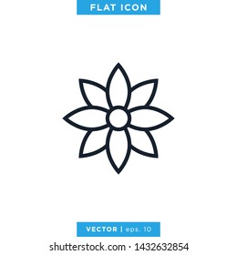 Flower Icon Vector Design Template. Editable Stroke