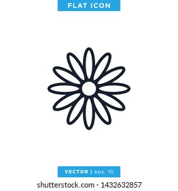 Flower Icon Vector Design Template. Editable Stroke