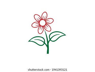 Flower Icon Vector Design Template. Editable Stroke