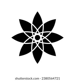Plantilla de diseño de vectores de iconos de flor en moda
