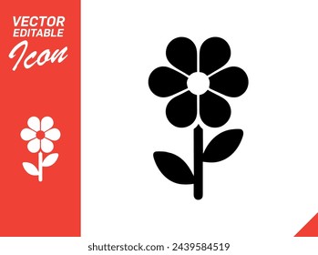 Flower Icon - Vector Editable Icon Flower EPS10