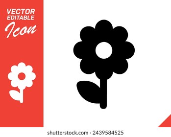 Flower Icon - Vector Editable Icon Flower EPS10