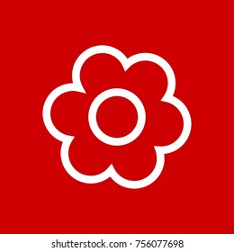 Flower Icon Vector Fat Design Editable Stroke. 512x512 Pixel Perfect.