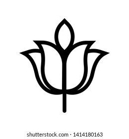 Flower Icon Vector - Flat and Trendy Sign / Symbol Illustration in White Background.
