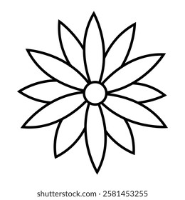 Flower icon vector. Garden illustration sign. Flora symbol or logo.