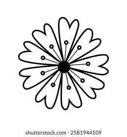 Flower icon vector. Garden illustration sign. Flora symbol or logo.