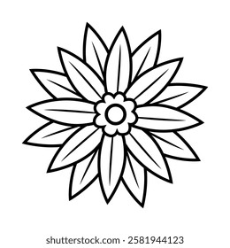 Flower icon vector. Garden illustration sign. Flora symbol or logo.