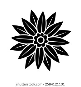 Flower icon vector. Garden illustration sign. Flora symbol or logo.