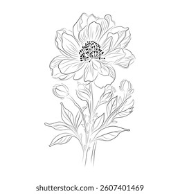 Flower icon vector . Garden illustration symbol collection. Plant symbol or logo. Thin line hand drawn flower illustration.
