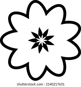 Flower icon vector glyph symbol for nature, ecology and environment in a flat color glyph illustration