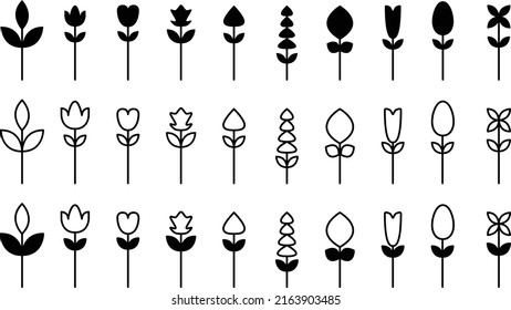 Símbolo de glifo vectorial de icono de flor para la naturaleza, la ecología y el medio ambiente en una ilustración de glifo de color plano