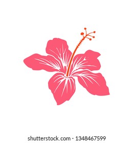 flower icon vector, hibiscus flower illustration