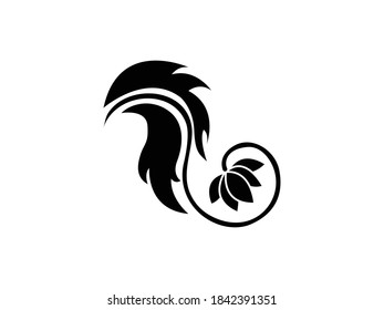 ilustración del vector de icono de flor. Resumen de lujo floral y hoja. místico dentro de flores símbolo de dibujo de arte, emblema aislado en fondo blanco, gráfico para patrón, boda, logo, invitación