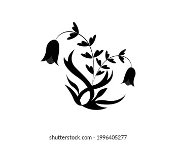 ilustración del vector de icono de flor. Resumen de lujo floral y hoja. místico dentro de flores símbolo de dibujo de arte, emblema aislado en fondo blanco, gráfico para patrón, boda, logo, invitación