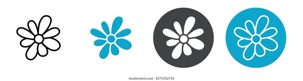 flower icon Vector illustration in black