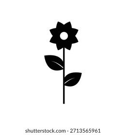 Ícone de flor vetor ilustração design com cor preta
