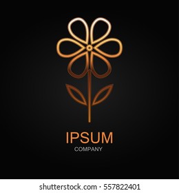 Flower icon. Vector Illustration. Design logo element. Isolated on black background.