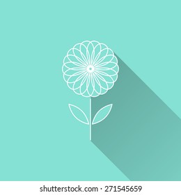 Flower  icon. Vector illustration, flat design. 