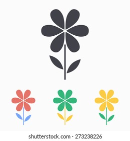 Flower icon. Vector illustration, flat design. 
