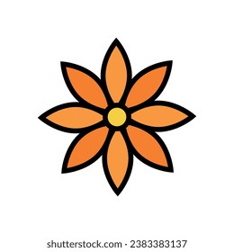 Blumensymbol Vektor Illustration. Farbsymbol der Blume