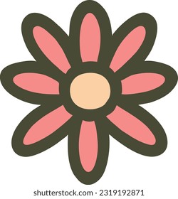 Vector de icono de flor, logotipo de ilustración en estilo de moda, ilustración vectorial 27