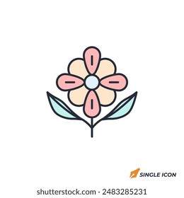 Flower icon vector illustration. Flower symbol isolated on white background.