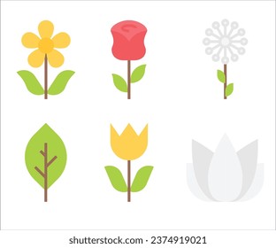 Icono de flor ilustrador de vectores de rosa floral cactus sobre fondo blanco 