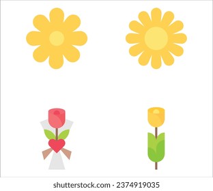 Icono de flor ilustrador de vectores de rosa floral cactus sobre fondo blanco 