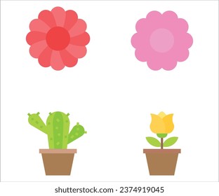 Flower icon vector illustrator floral rose cactus on white background 
