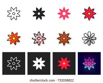 flower icon vector isolated